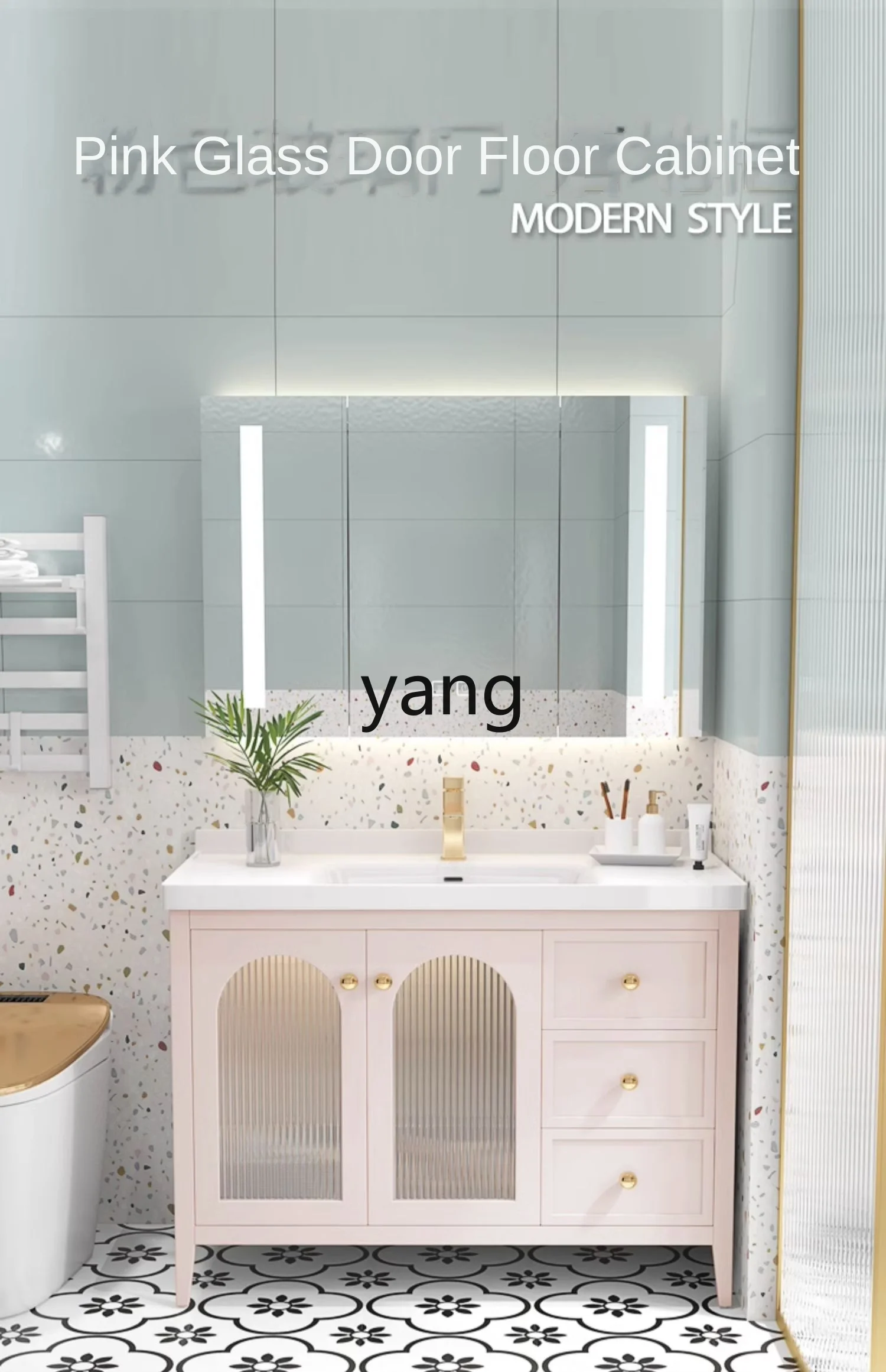 LXL женский роскошный дубовый зеркальный простой шкаф для мытья рук