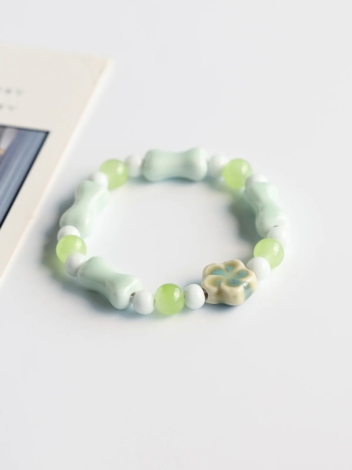 Художественный девчачий керамический браслет Цзиндэчжэнь фарфоровые бусины для