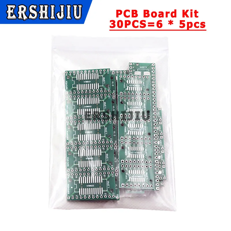 

30PCS/LOT PCB Board Kit SOP24 SOP8 SOP14 SOP16 SOP20 SOP28 SMD Turn To DIP Adapter Converter Plate SOP 8 14 16 20 24 28