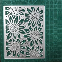 sunflower background rectangle decoration diy craft metal cutting die scrapbook embossed paper card album craft template stencil