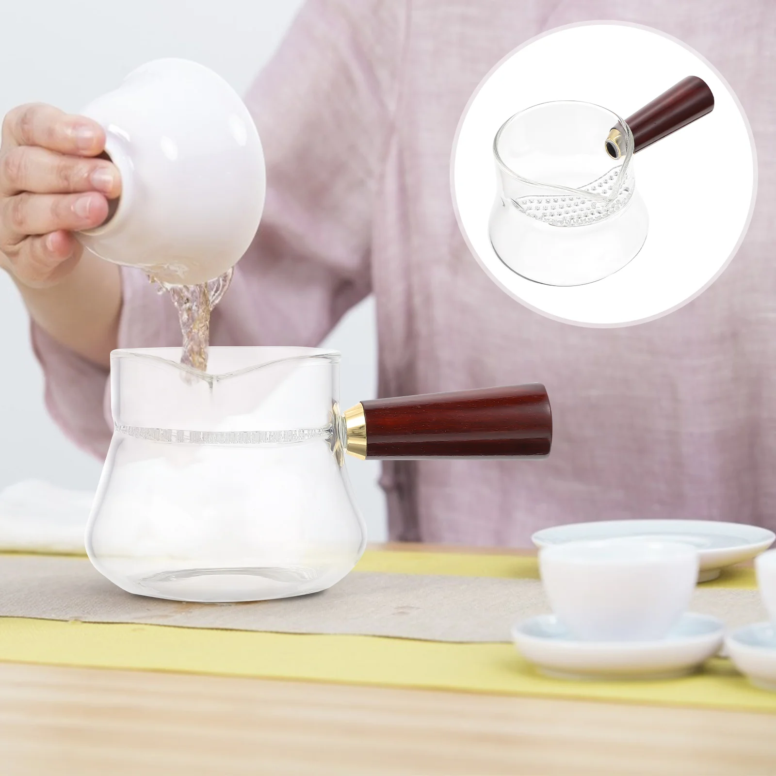 

1Pc Glass Tea Pot Glass Coffee Maker Espresso Glasses Glass Teapot with Infuser Tea Dispenser Cup
