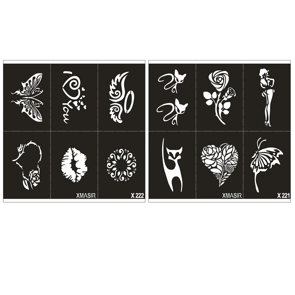 

Шаблоны для татуировок с блестками, 2 листа