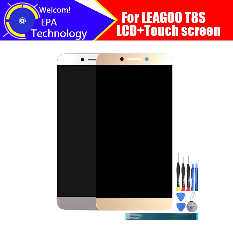 ЖК-дисплей 5,5 дюйма LEAGOO T8S + дигитайзер сенсорного экрана в сборе, 100% Оригинальный Новый ЖК-дисплей + сенсорный дигитайзер для T8S + Инструменты