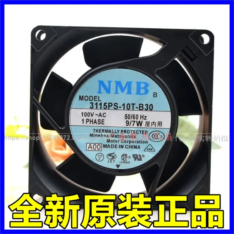 Фото Вентилятор NMB 3115PS-10T-B30 8038 с алюминиевой рамой, 100В, 9/7Вт, бесшумный, для охлаждения №1