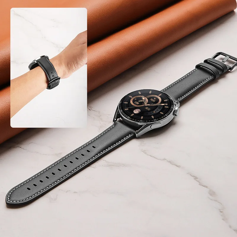 Fashion Leather Strap for Huawei Watch GT3/ GT2/GT3 Pro Wristband Watchband gt2 Pro GT Runner Replaceable Band Watch accessories