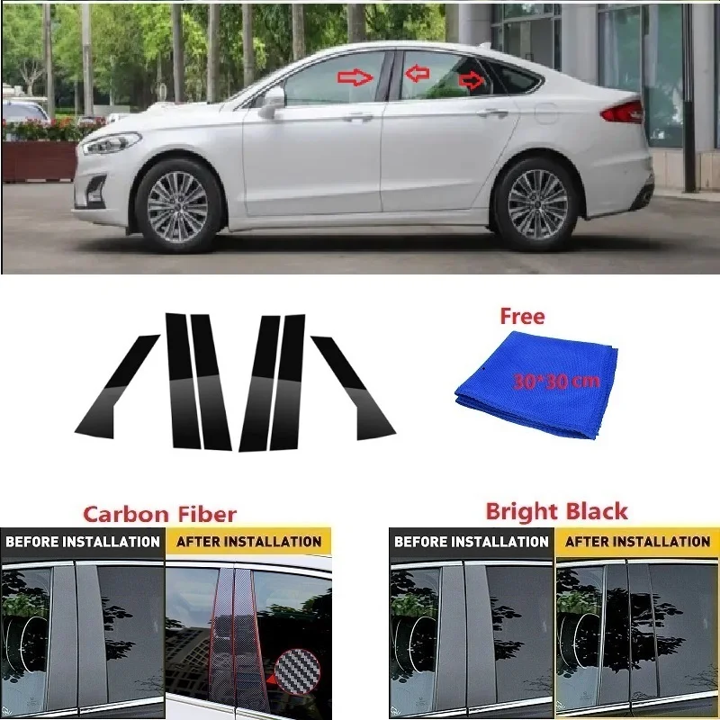 

Подходит для Ford Mondeo 2013-2020, черное углеродное волокно, автомобильное окно, дверная колонна BC, столб, крышка, отделка, зеркальный эффект, наклейка из поликарбоната