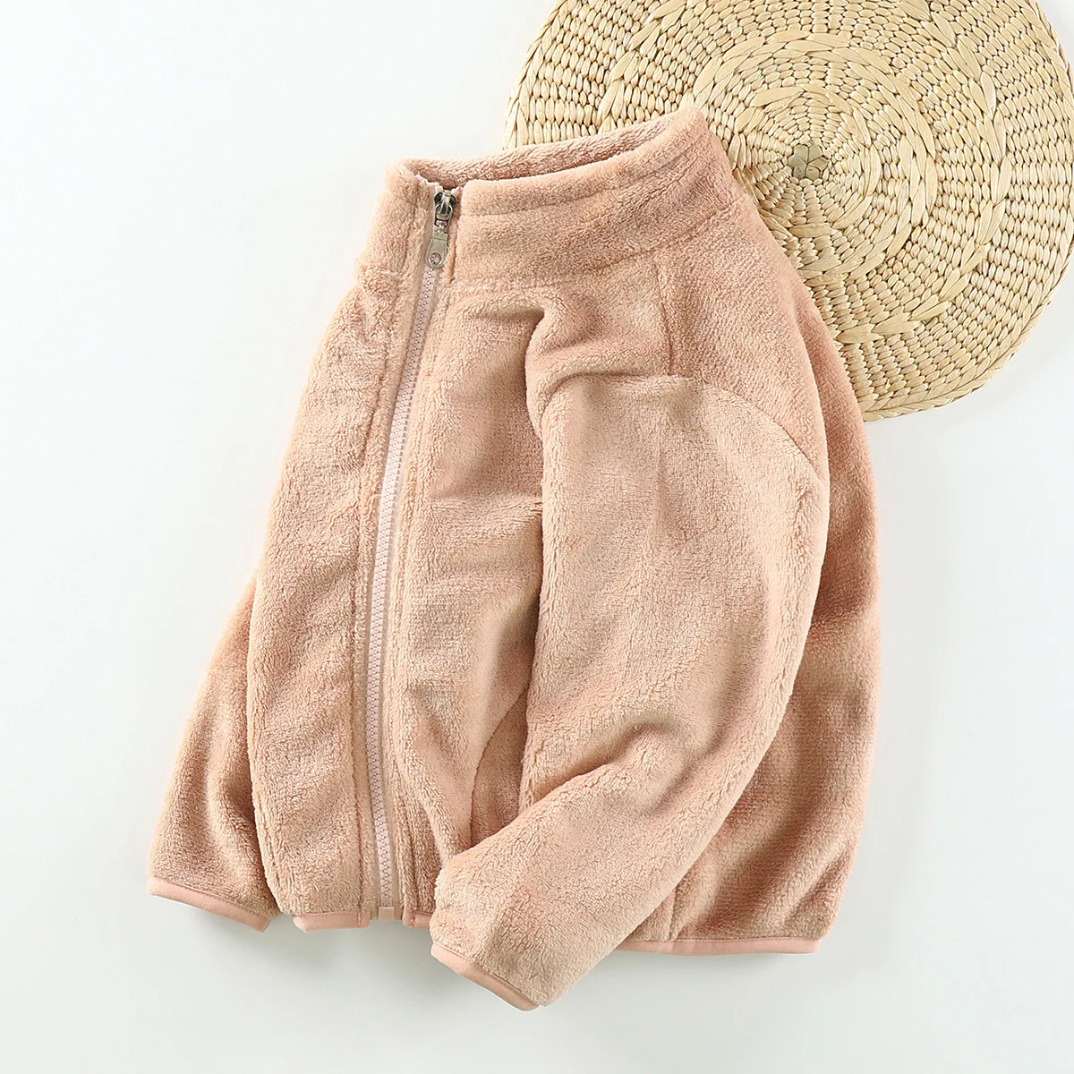 

Children Cardigan with Zipper Boy Clothes Baby Jacket Girl Kids Coat Winter Top Coral Fleece Outerwear Warm Flannel Outdoor