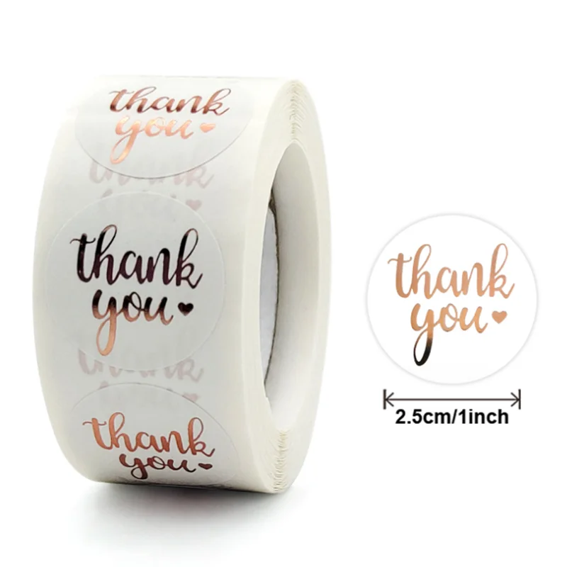 

500pcs/Roll 1.5 inch thaks you Stickers Seal Labels Gift Packaging Stickers Wedding Birthday Party Offer Stationery Sticker