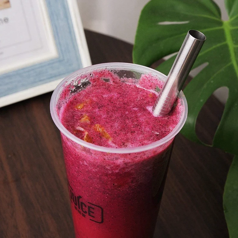 Многоразовые металлические соломинки Боба и для смузи из нержавеющей стали