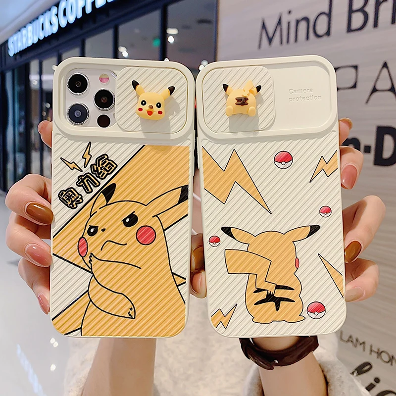 

BANDAI Pikachu Pokemon Cute Cartoon phone case for iPhone12 12Pro 12Promax 11 13 Pro 11Promax X XS MAX XR cover phone holder