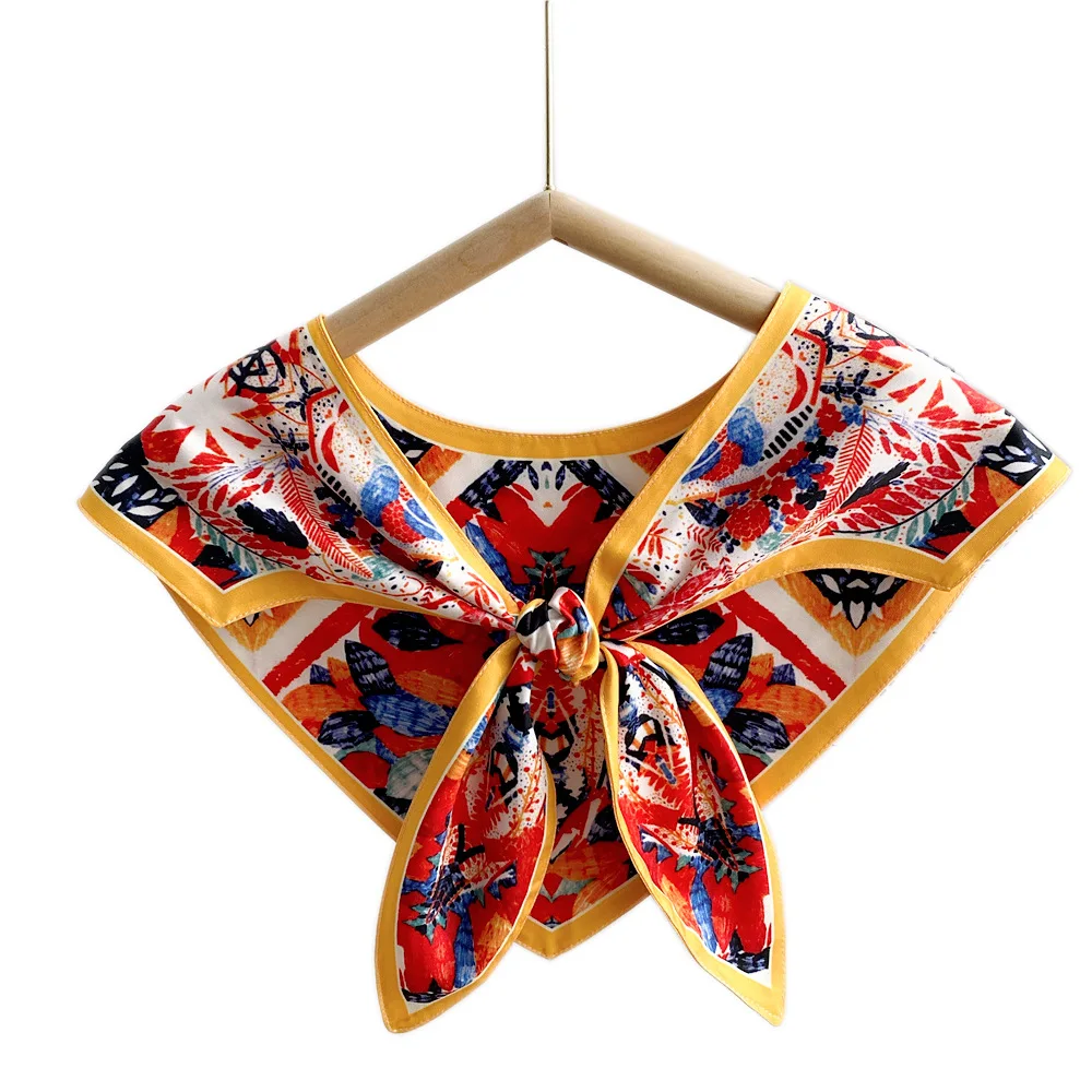 

Scarf Women Bandana Hairband Lady Head Wraps Female Shawl Fashion Neckerchief Luxury Brand Silk Office Lady Neck Hijabs Foulard