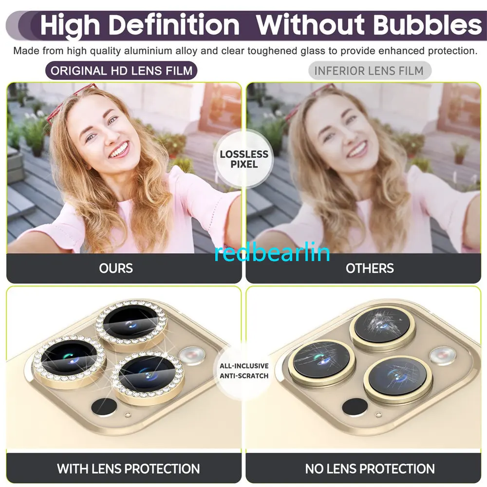 50pcs Diamond Camera Lens Protector For IPhone 13 14 11 Pro Max Cover for IPhone 12 13 Camera Protector Lens Glass