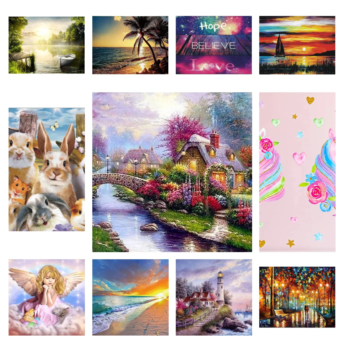 

Landscape diy 5d diamond painting full circle resin mosaic landscape diamond embroidery picture rhinestone home decor gift