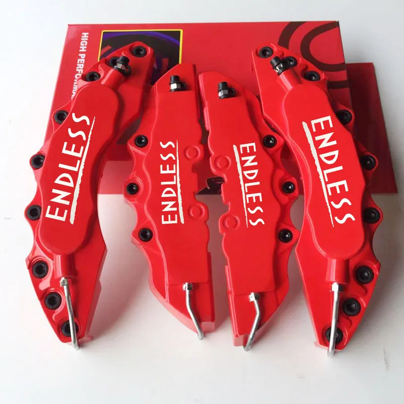 

4 Or 2 Pcs ABS Plastic Brake Caliper Cover Black Screws With Endless Sticker Logo For Toyota