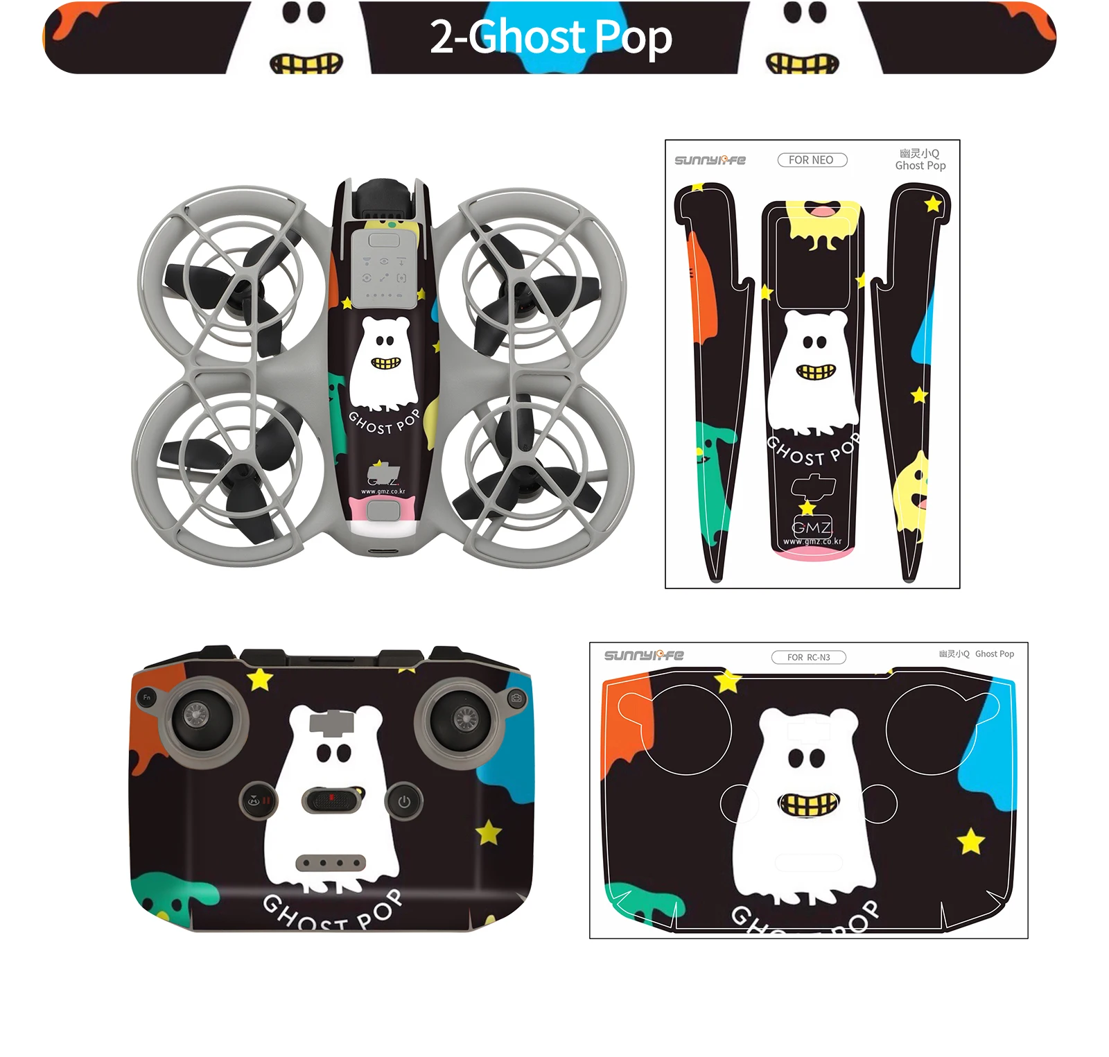 Sunnylife Suitable For DJI Sticker Set PVC Drone Remote Control Colorful NEO Anti-scratch Protective Film Accessories