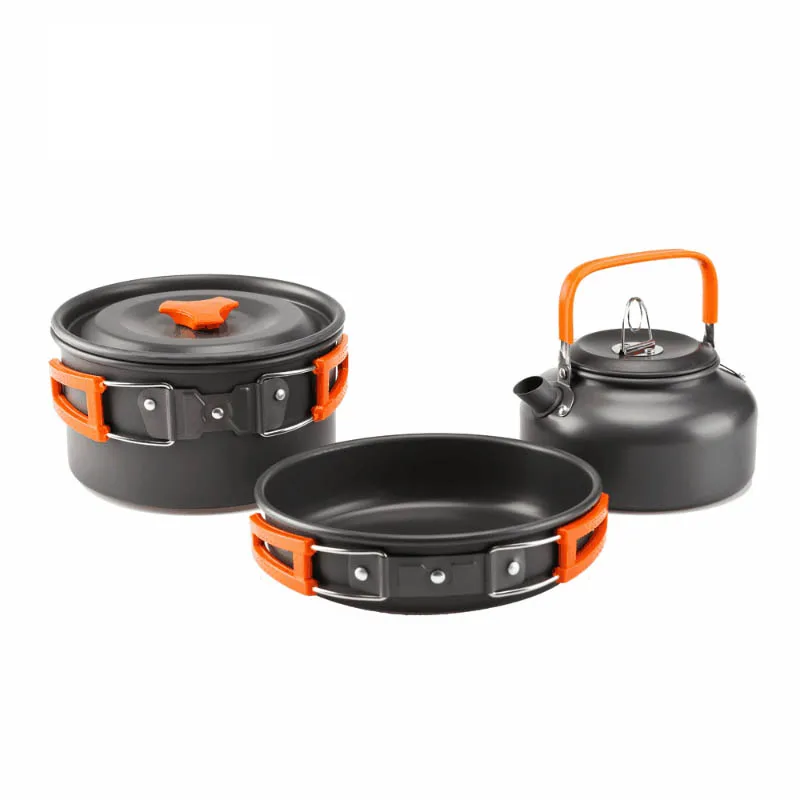 

Outdoor Cookware Set Aluminum Portable Camping Tableware Cookset Cooking Kit Pan Bowl Kettle Pot Hiking BBQ Picnic
