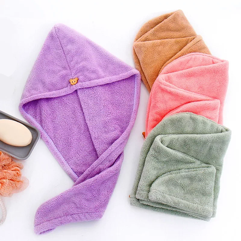 

1/2pcs Microfibre Towel Cap After Shower Quick-drying hair Womens Girls Lady's Super Absorbent Towel Head Wrap Bathing Tools