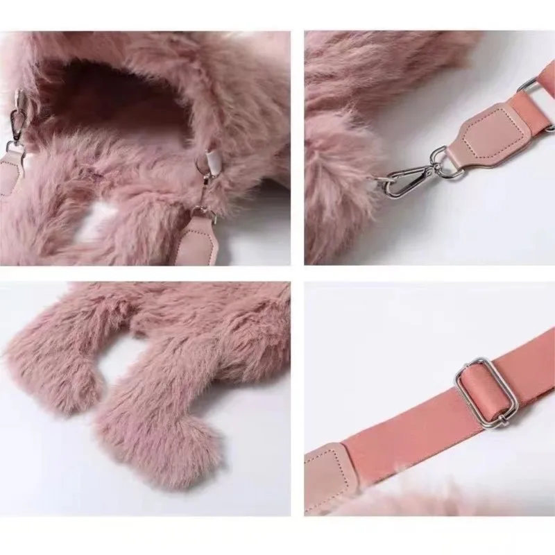 JIAERDI плюшевая белая сумка-мессенджер Женская Универсальная мягкая Большая