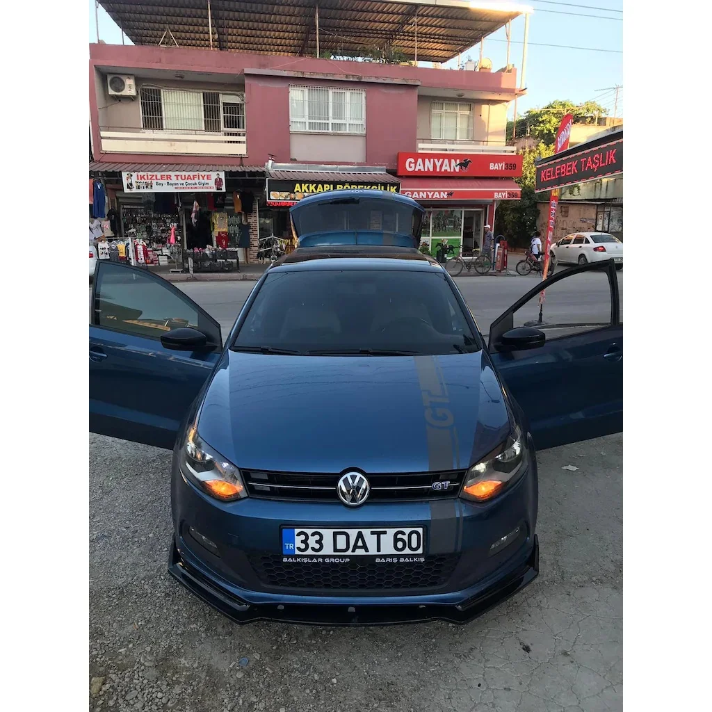 Фронтальное крепление бампера для VW Polo 6 2009-2016 4 3-х частейный глянцевый черный сплиттер губы автомобиля авто стайлинг аксессуар орнамент.