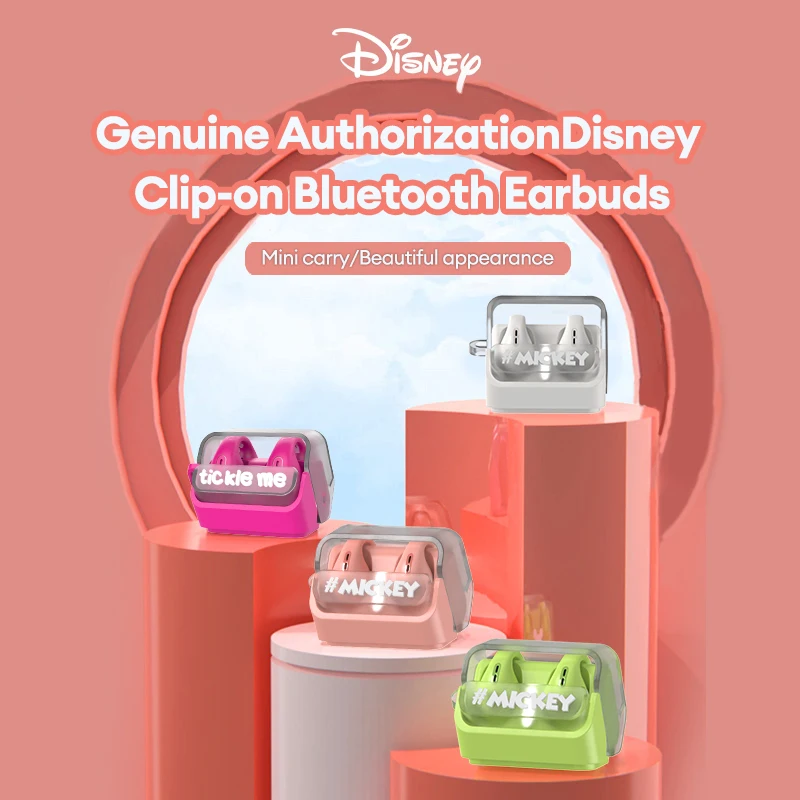 

Disney Original J10 TWS Long Battery Life Ear Clips Sports Gaming Earbuds 2023 New Fashion Headphone Bluetooth Headset with Mic