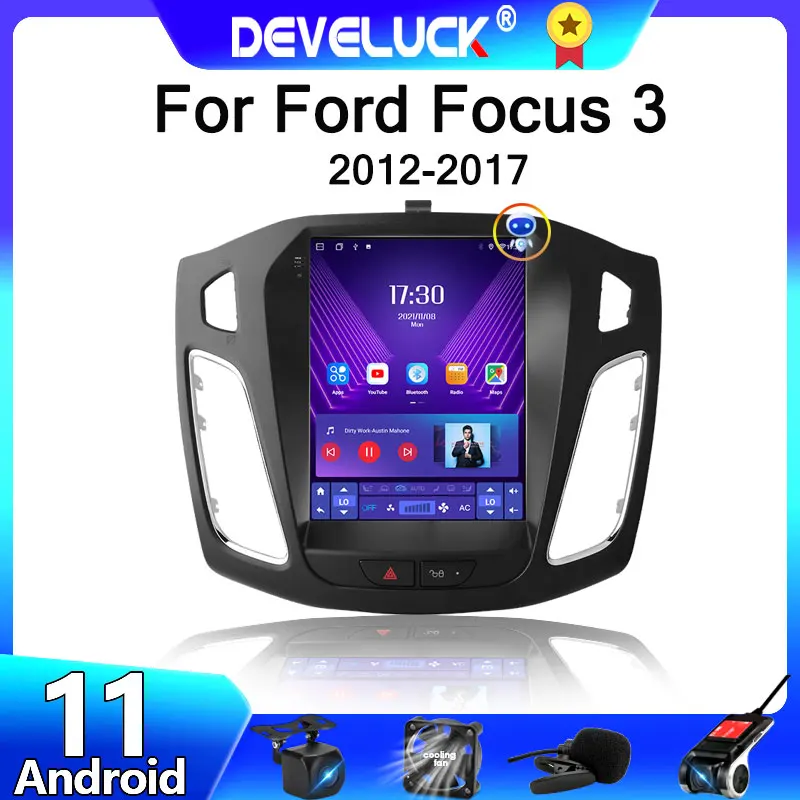 For Tesla Style For Ford Focus 3 Mk 3 2011 - 2019 Multimedia Video Player Gps Stereo Carplay Auto Dvd