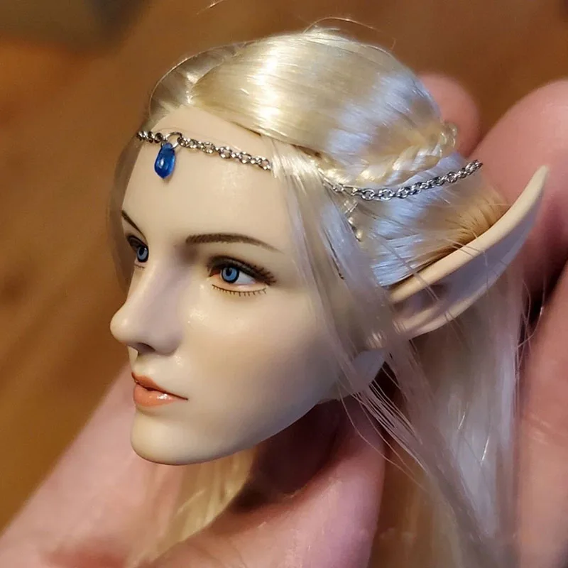 

LXF1904 1/6 Elf Queen Emma Head Sculpt Long Ear Pale Girl Head Carving Fit 12'' TBL PH Action Figure Body Doll Hobby Collection