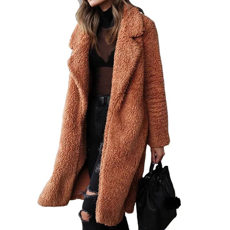 

Женская Осенняя куртка, пальто, женская теплая верхняя одежда, повседневное пальто из искусственного меха, мягкий кардиган, Женское зимнее пальто, шерстяное 2022