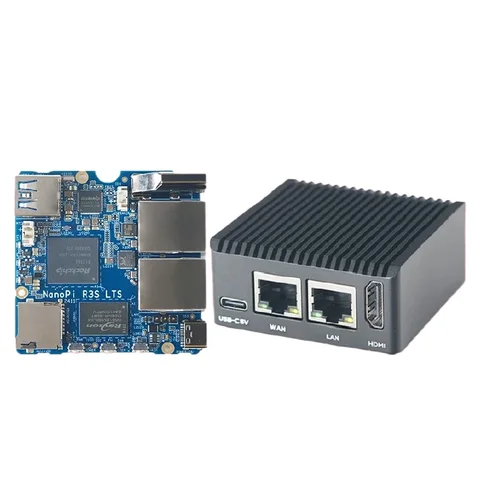 NanoPi R3S-LTS Rockchip RK3566 |   ОЗУ 1 ГБ/2 ГБ + 0 ГБ/32 ГБ eMMC |   Металлический корпус с двумя портами Ethernet Gbps с ЧПУ, 1 ГБ/2 ГБ ОЗУ + 0 ГБ/32 ГБ eMMC