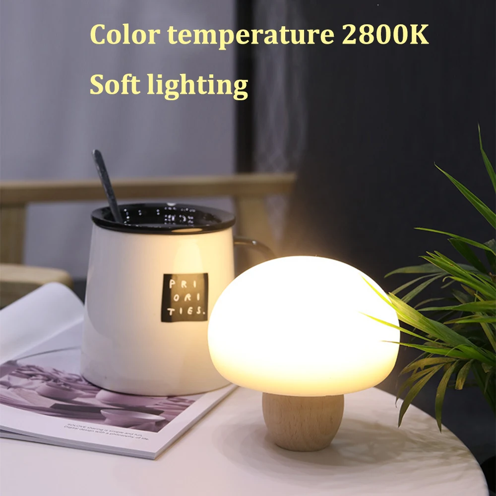 

LED Night Light Cute Mushroom Pat Light Silicone USB Night Lamp Magnetic Touch Sensor Atmosphere Lamp Bedroom Bedside Table Lamp