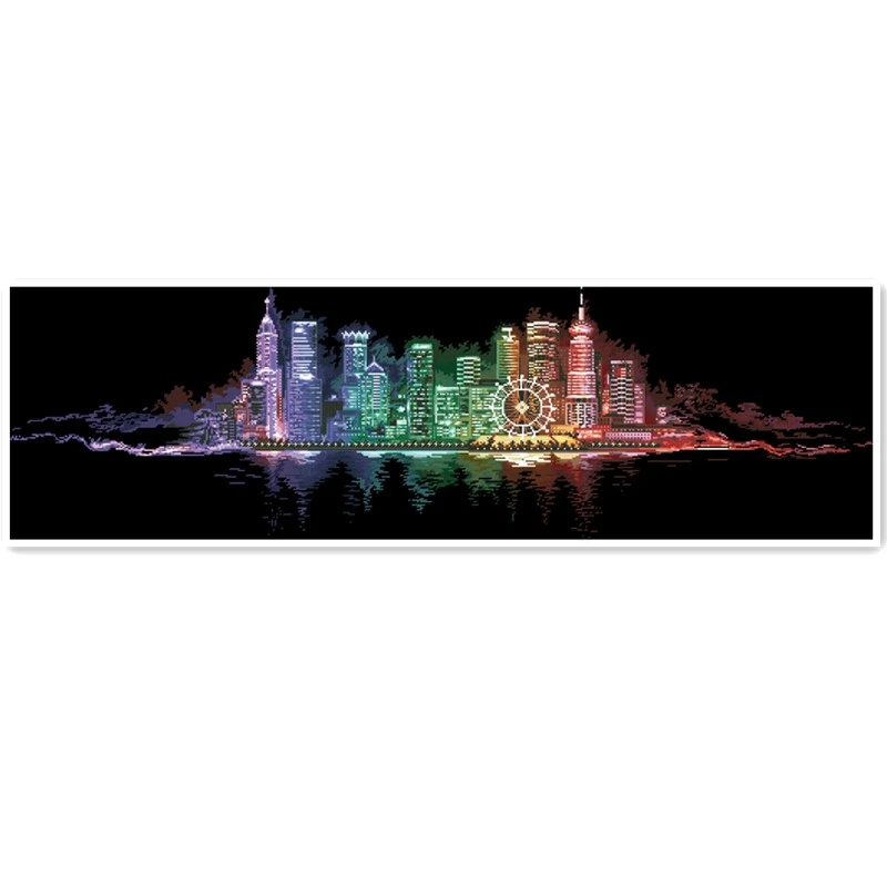 Очаровательные гонконгские ночные наборы для вышивки крестом Aida 18ct 14ct 11ct черная