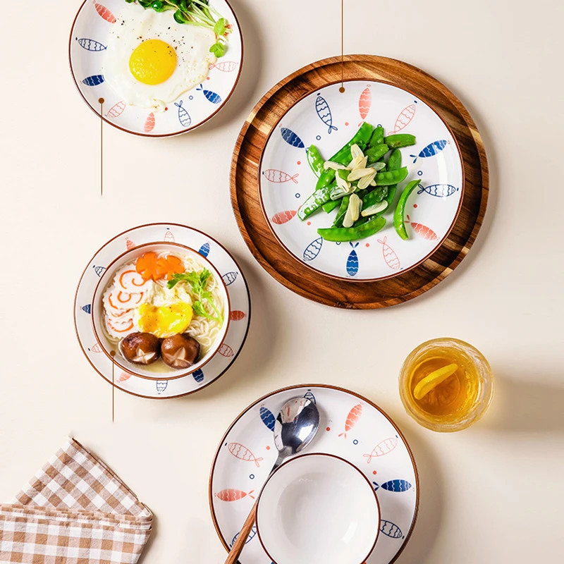 

Modern Parties Plate Sets Hospitality Kitchen Food Complete Tableware Set Ceramic Christmas Pratos De Jantar Plate Dinnerware