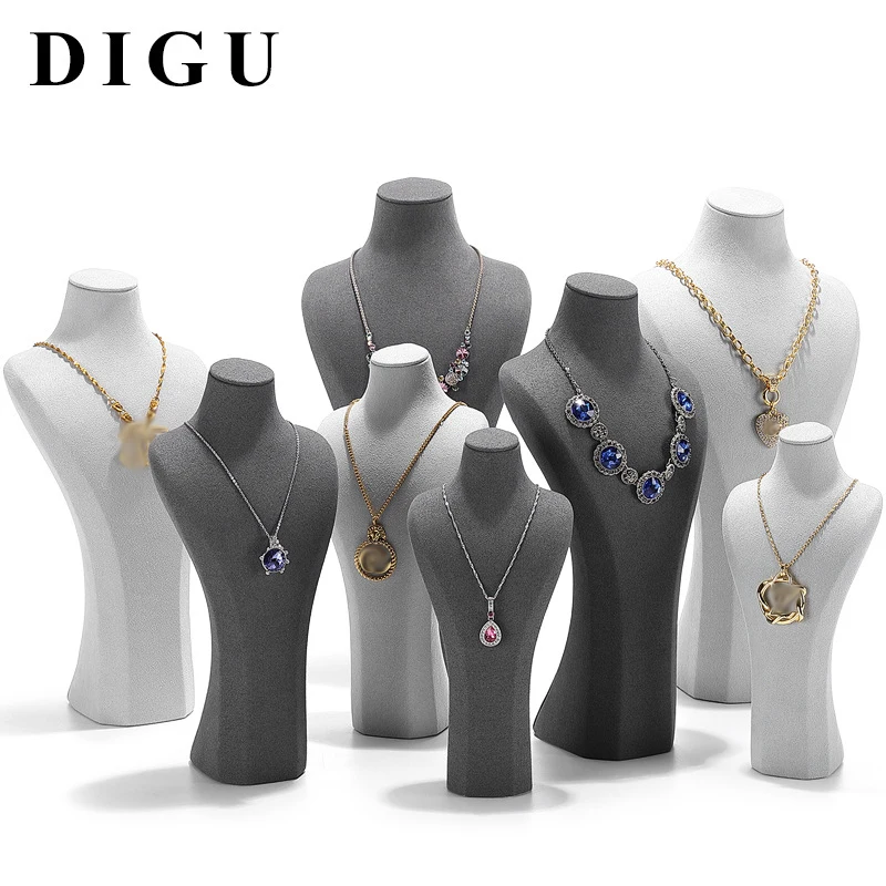 

Microfiber Tree Finger Necklace Shelf Model Neck Jewelry Portrait Display Stand Window Display Props