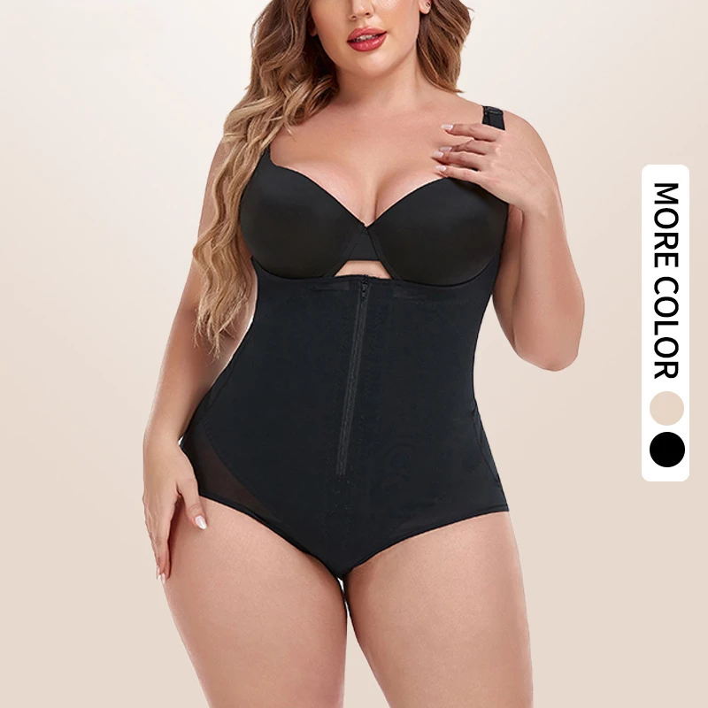 Hourglass Zipper Tummy Control Colombianas Waist Trainer De Mujer Fajas Body Shaper Thong Shapewear Bodysuit Women Underwear
