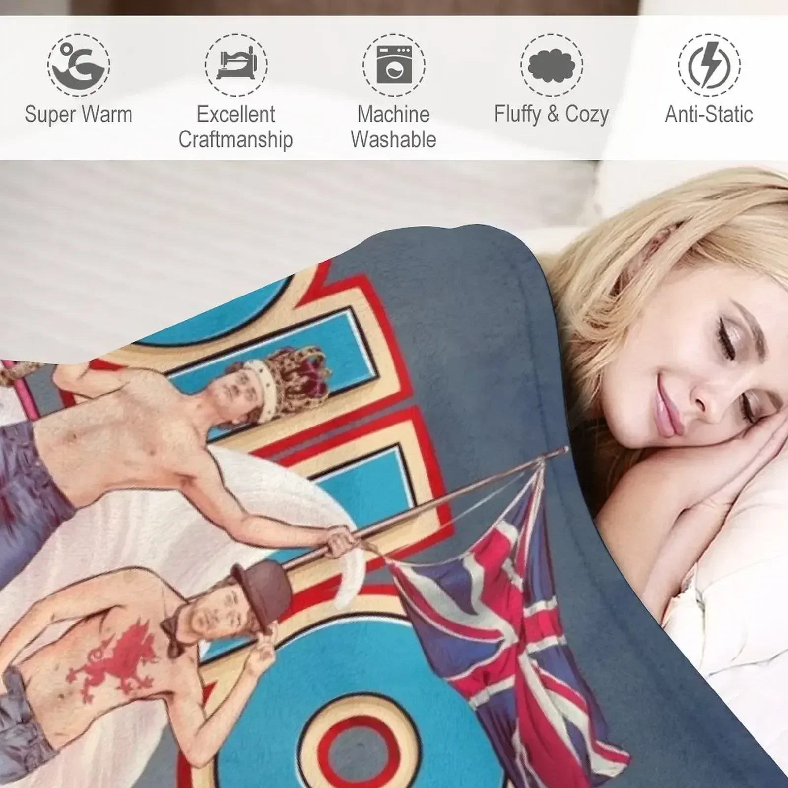 DOLLOP: Англия и Великобритания (постер) Одеяло Самые мягкие большие рождественские