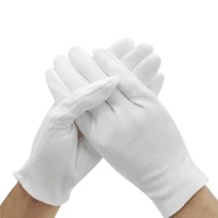 12 pairs thicken white cotton gloves ceremonial formal work uniform magician parades inspection unisex labor working gloves