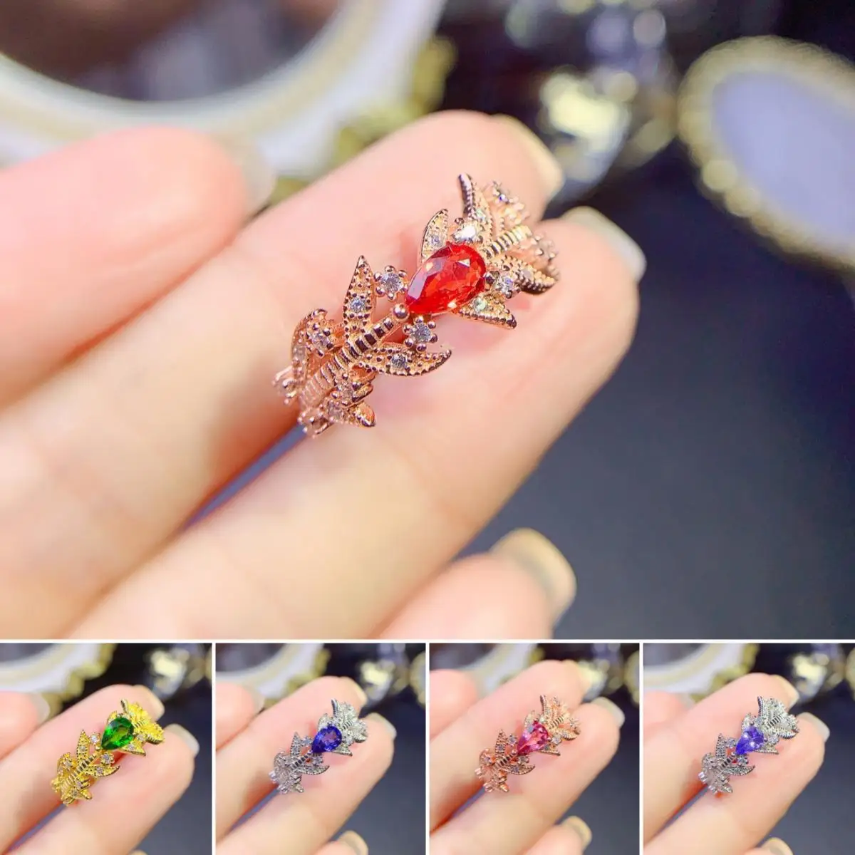 

FS 4*6 Natural Sapphire/Tanzanite/Garnet/Diopside Ring S925 Sterling Silver for Women Fine Fashion Weddings Jewelry New MeiBaPJ