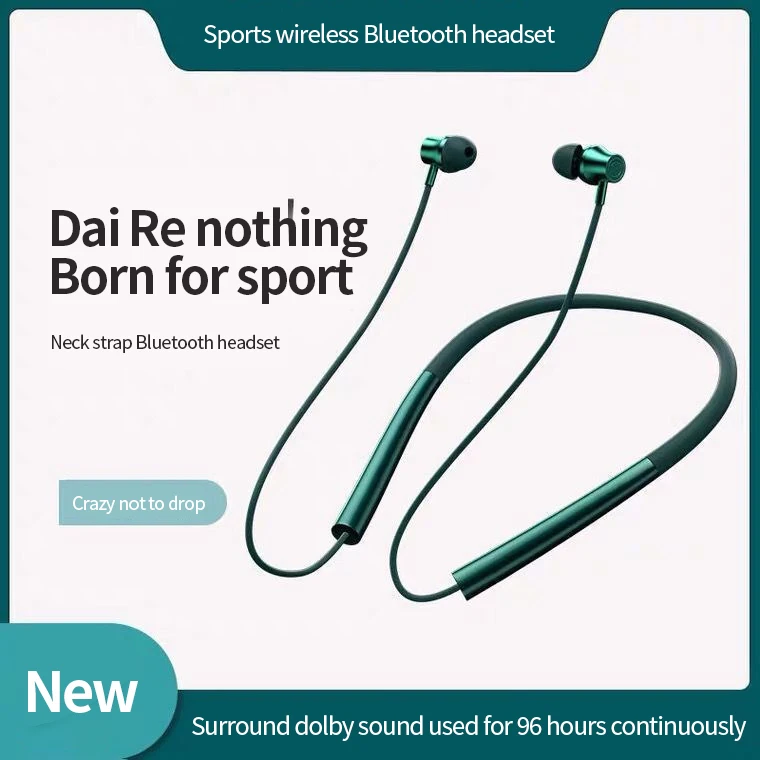 

Neck-hanging Wireless Bluetooth Headset Neck Type Noise Reduction Sport Ear Headset Binaural Running Music Earplugs Hifi Stereo