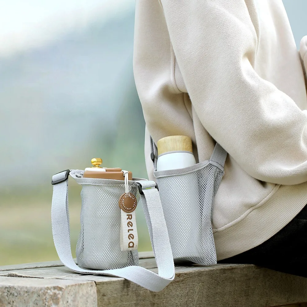 

Sport Water Bottle Cover Portable Universal Large Thermos Cup Case Water Cup Bag Outdoor Mesh Cup Sleeve Pouch Crossbody