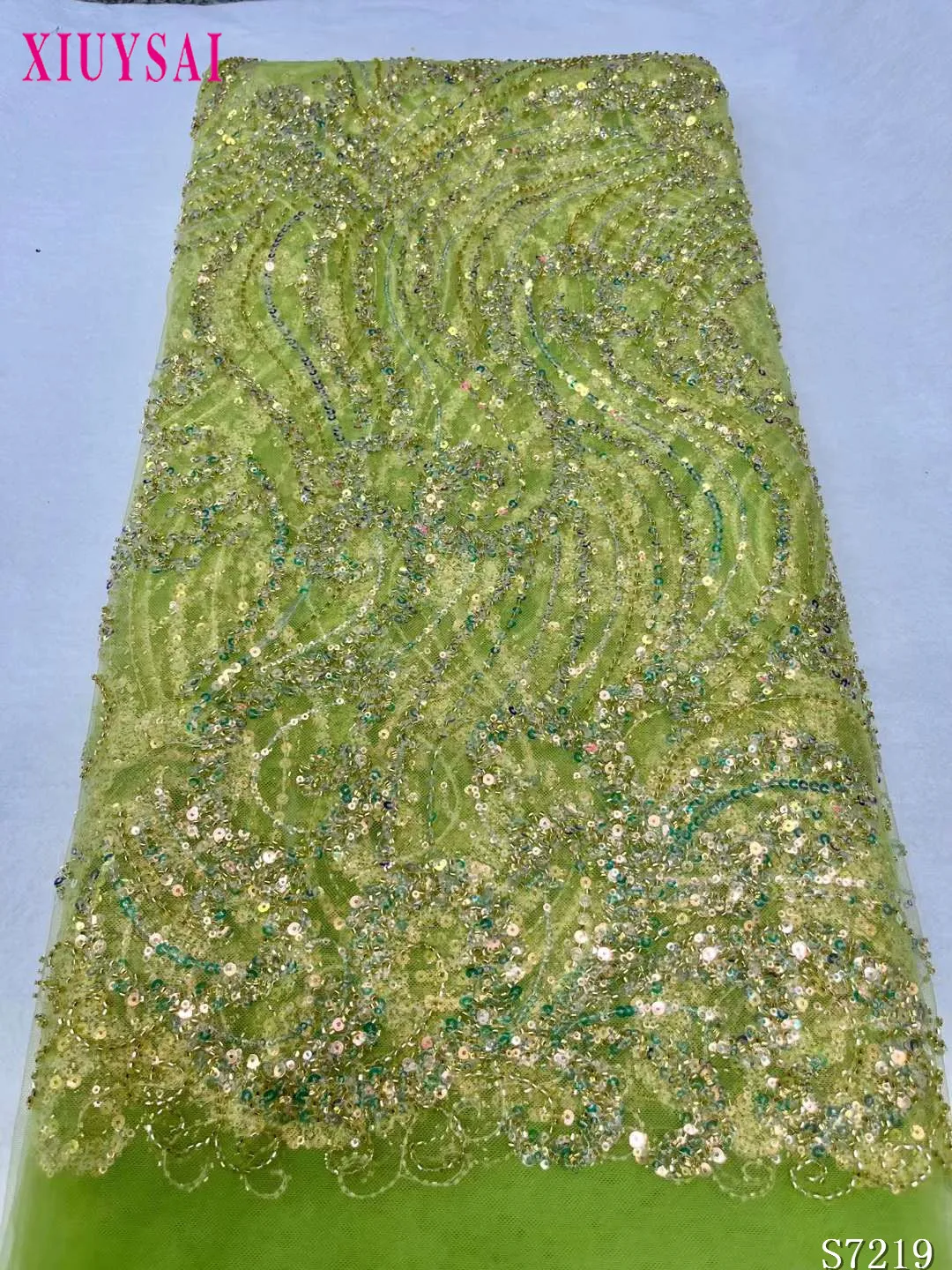 

Brown Nigerian Velvet Lace Fabric African Lace Fabric 2023 High Quality Velvet Lace Fabric With Sequins Lace For Wedding Dress