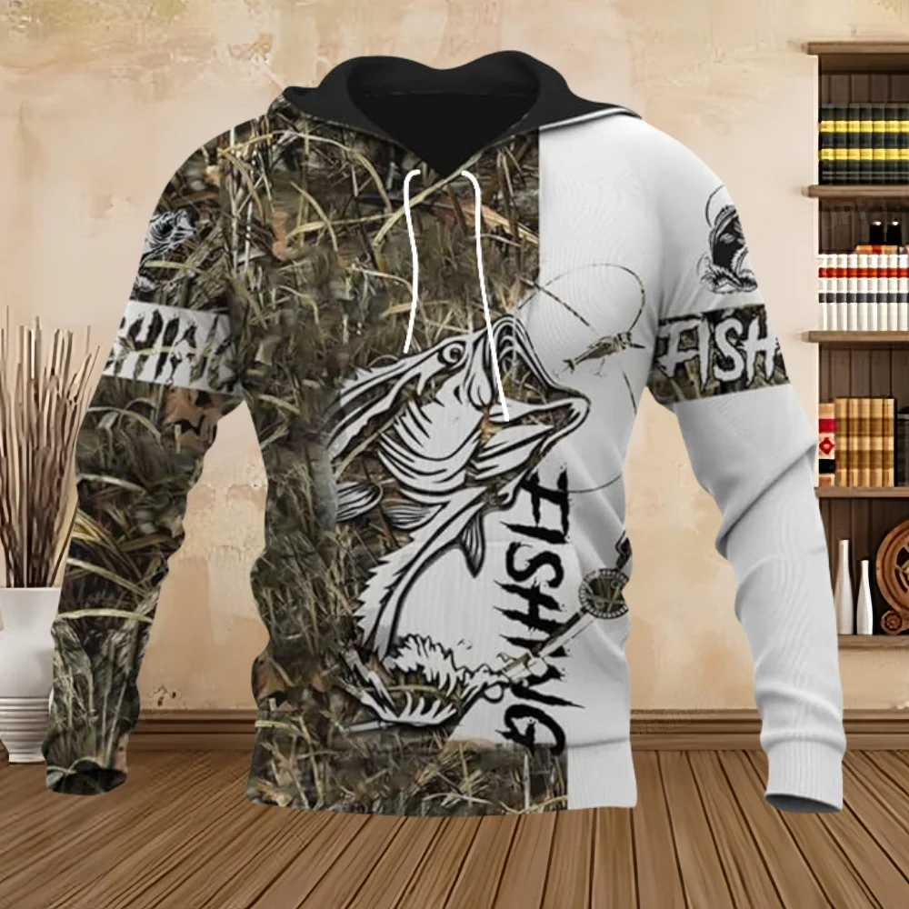 Новая толстовка с забавными животными окуня Марлин рыбалка камуфляж модная
