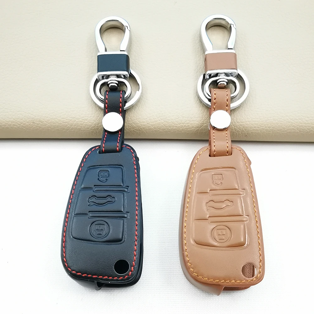 

For Audi A3 8L 8P A4 B6 B7 B8 A6 C5 C6 4F RS3 Q3 Q7 TT 8V S3 Leather Car Folding Key Cover Case Auto Shell Accessories
