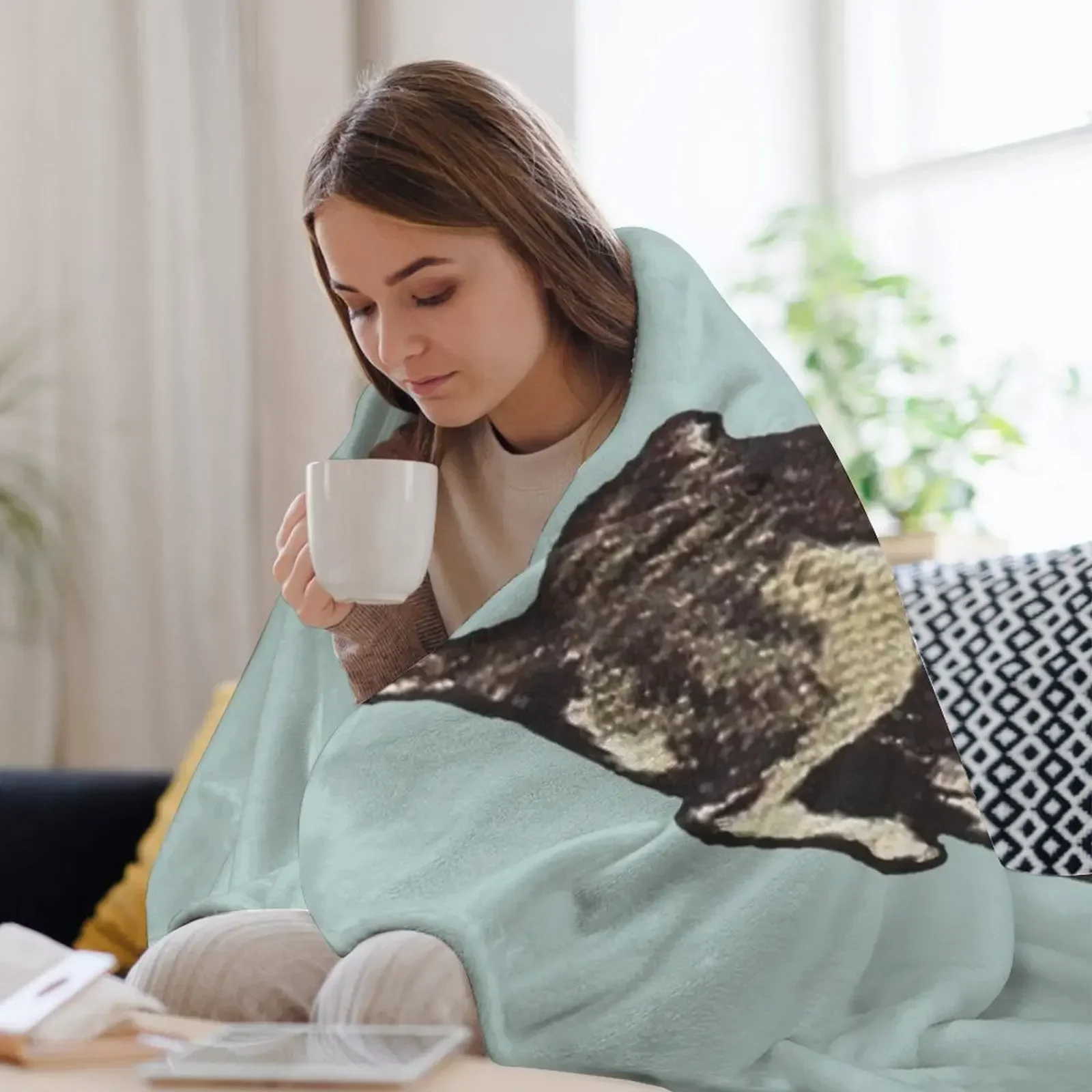 Одеяло Cecil Aldin- Deerhound движущееся роскошное утолщенное для декоративного дивана