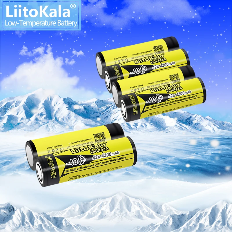 

6 шт. LiitoKala Lii-LA42T 3,7 V 21700 4200mAh батарея 45A Power 10C Номинальная разрядка Тройная литиевая батарея DIY Электрический велосипед