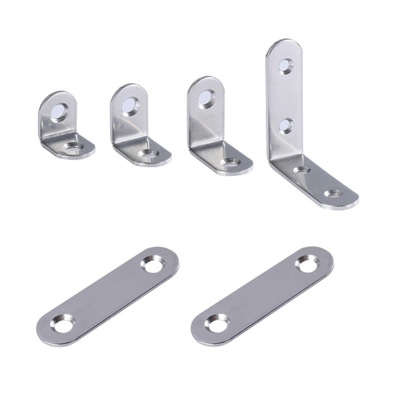 

10pcs Stainless Steel Corner Brace Shaped Brackets 90 Degree Angles Bracket