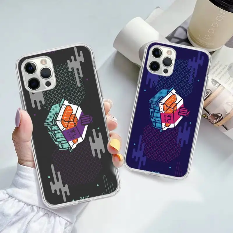 

FHNBLJ Art Sushi Suitchi Shaft Body Phone Case for iPhone 11 12 13 Mini Pro Max 8 7 6 6S Plus X 5 SE 2020 XR XS Case shell