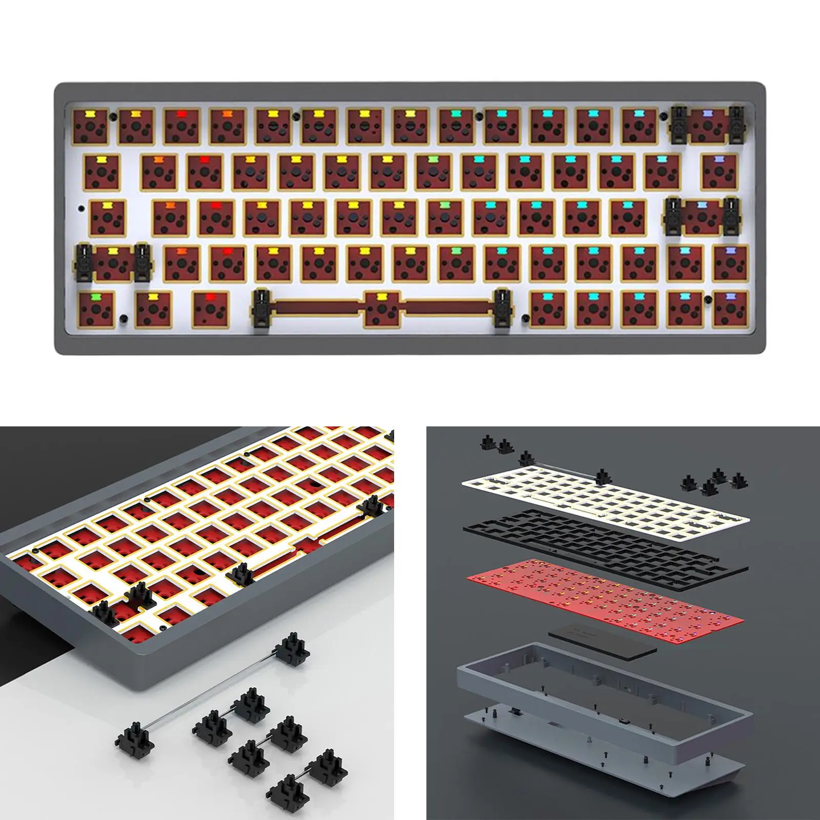 

3 Modes Wireless Wired Gaming Keyboard DIY Switch ,Hotswap Case Plate DIY Assembly Required Modular
