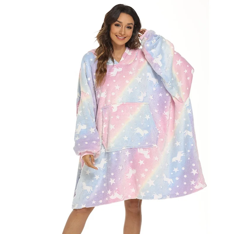 

Удобное носимые одеяла, толстовка с капюшоном, светящаяся Толстовка большого размера, огромный капюшон, карман, очень теплая толстовка с ка...