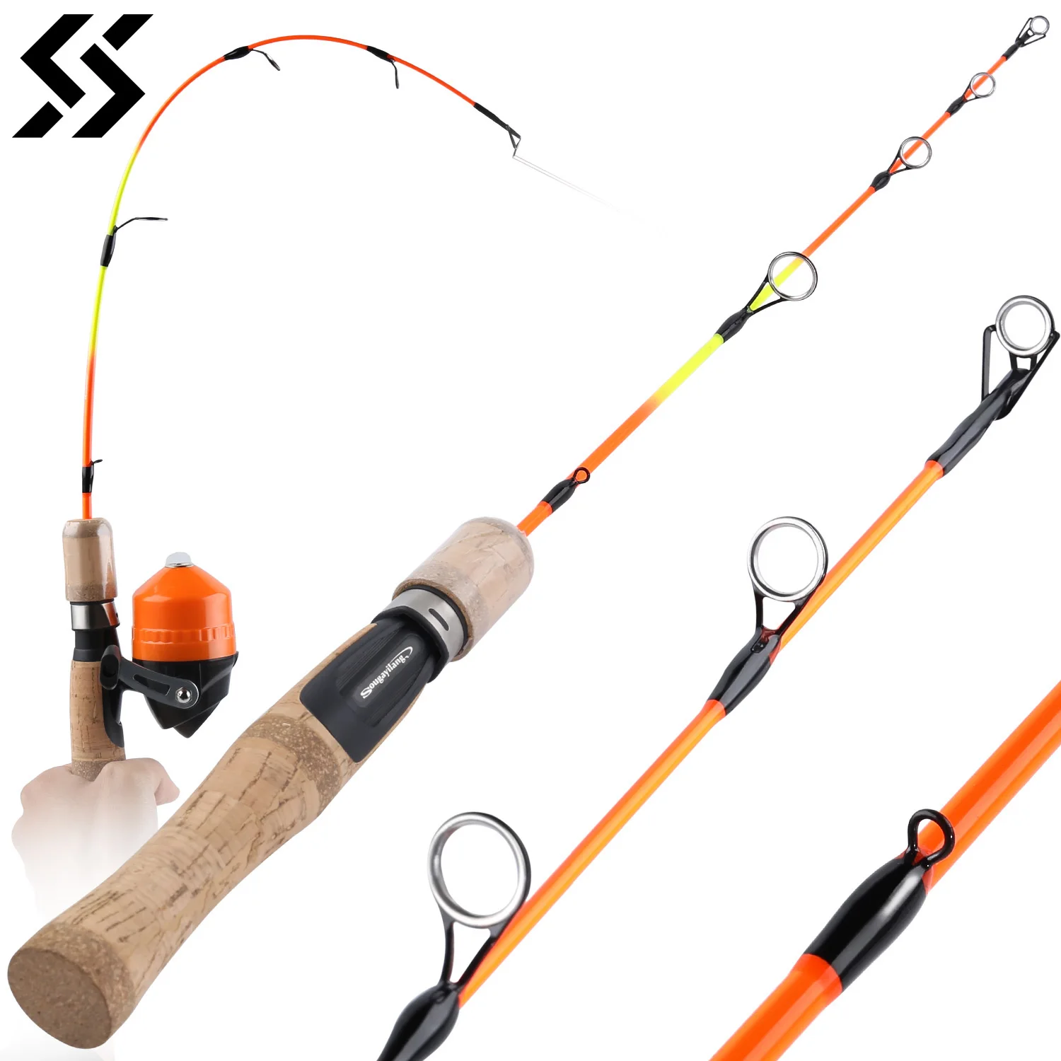 

Sougayilang Ice Fishing Rod Multi Color Portable River Shrimp Carp Fishing Pole Portable Outdoor Fishing for Fishing Tackle