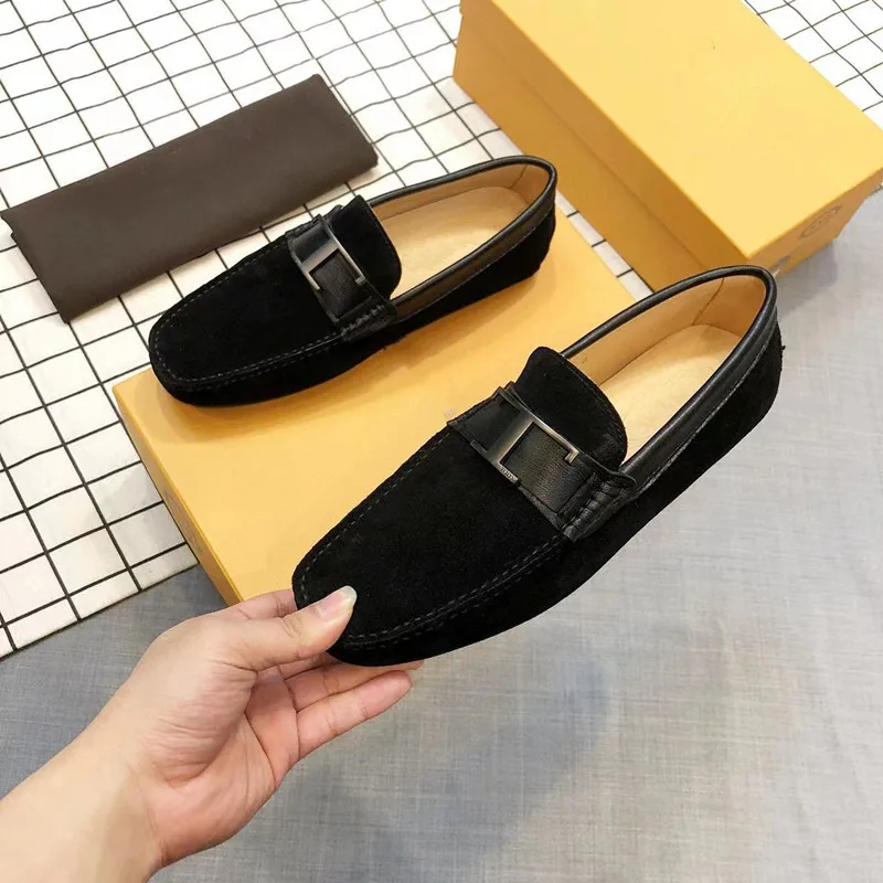 

Metal buckle Leather convenient Driving Shoes Men's Suede Loafers Set foot Doug Soles Fashion Breathable Designer casual shoes