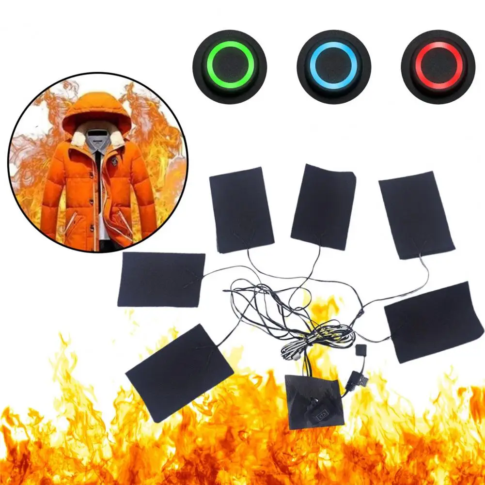 

Electric Cloth Heaters USB Charging Three-speed Temperature Control Carbon Fiber Keep Warm 6 In 1 Clothes Heating Pad